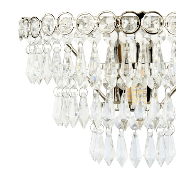 (image for) Laura Ashley Enid Wall Light Faceted Glass and Polished Nickel